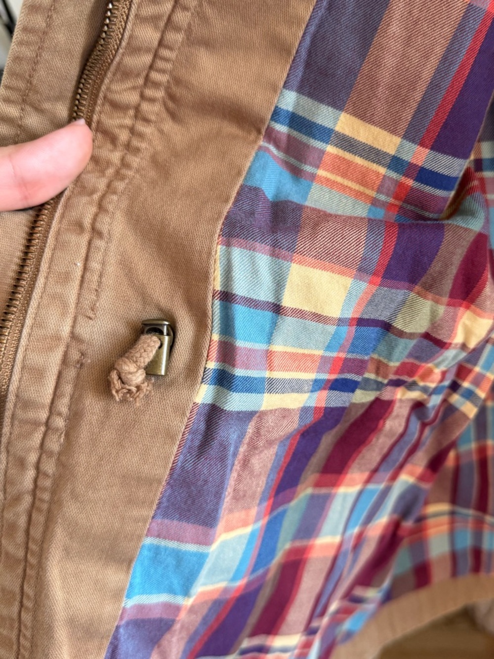 L.L. Bean Classic Utility Field Jacket - Tan Khaki - Plaid Flannel Lined | Small - Picture 10 of 10